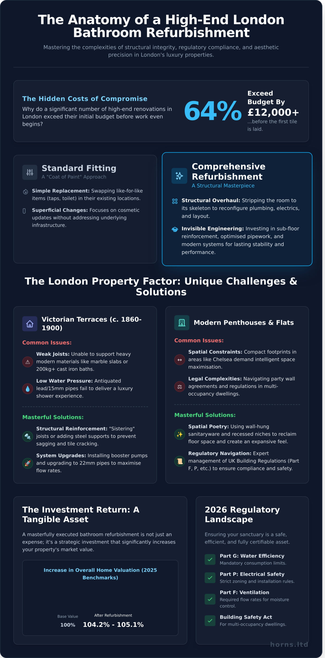 Bathroom Refurbishment London: The 2026 Guide to Luxury & Regulation - Infographic