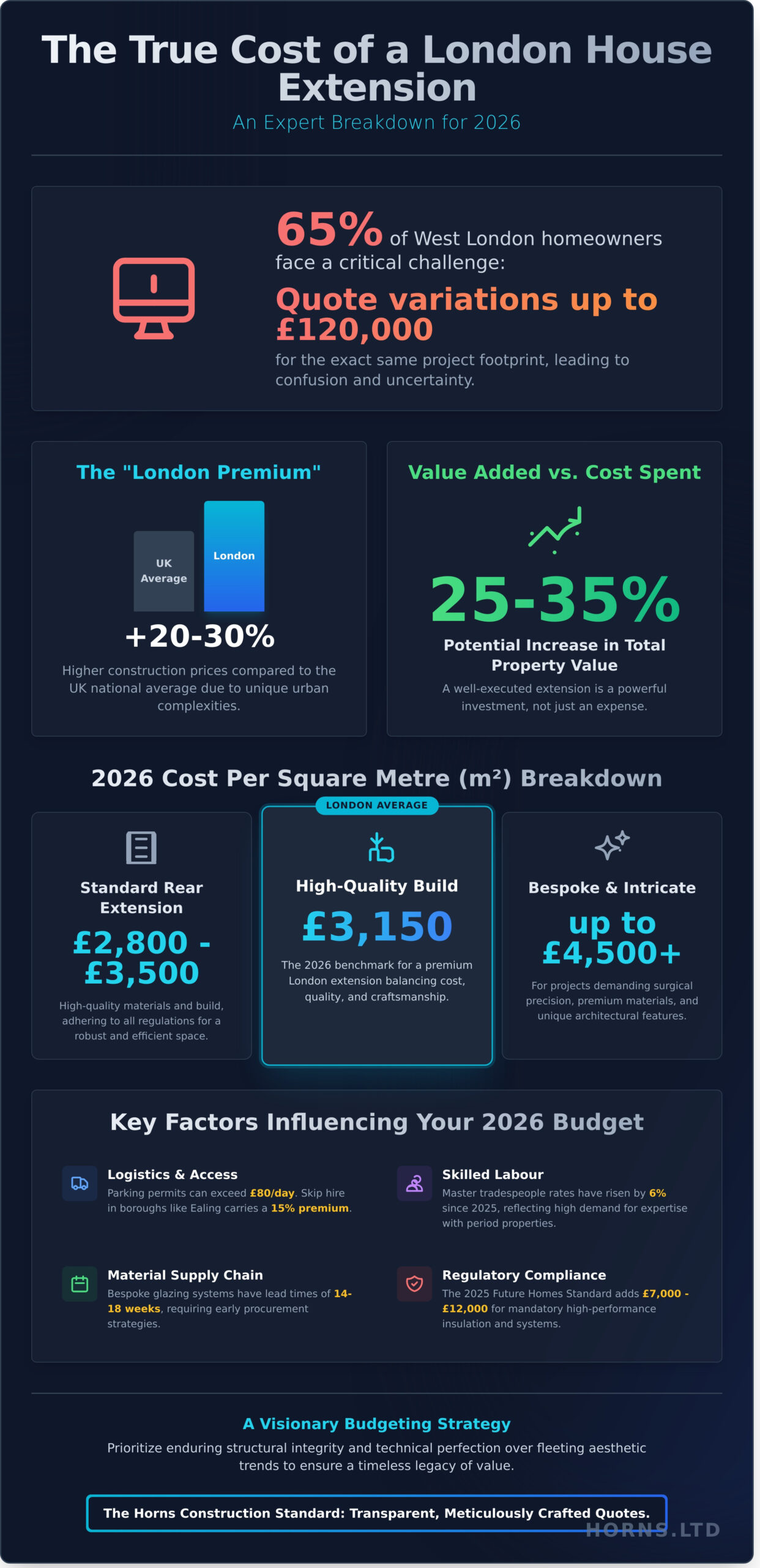 House Extension Cost London 2026: The Definitive Budgeting Guide - Infographic