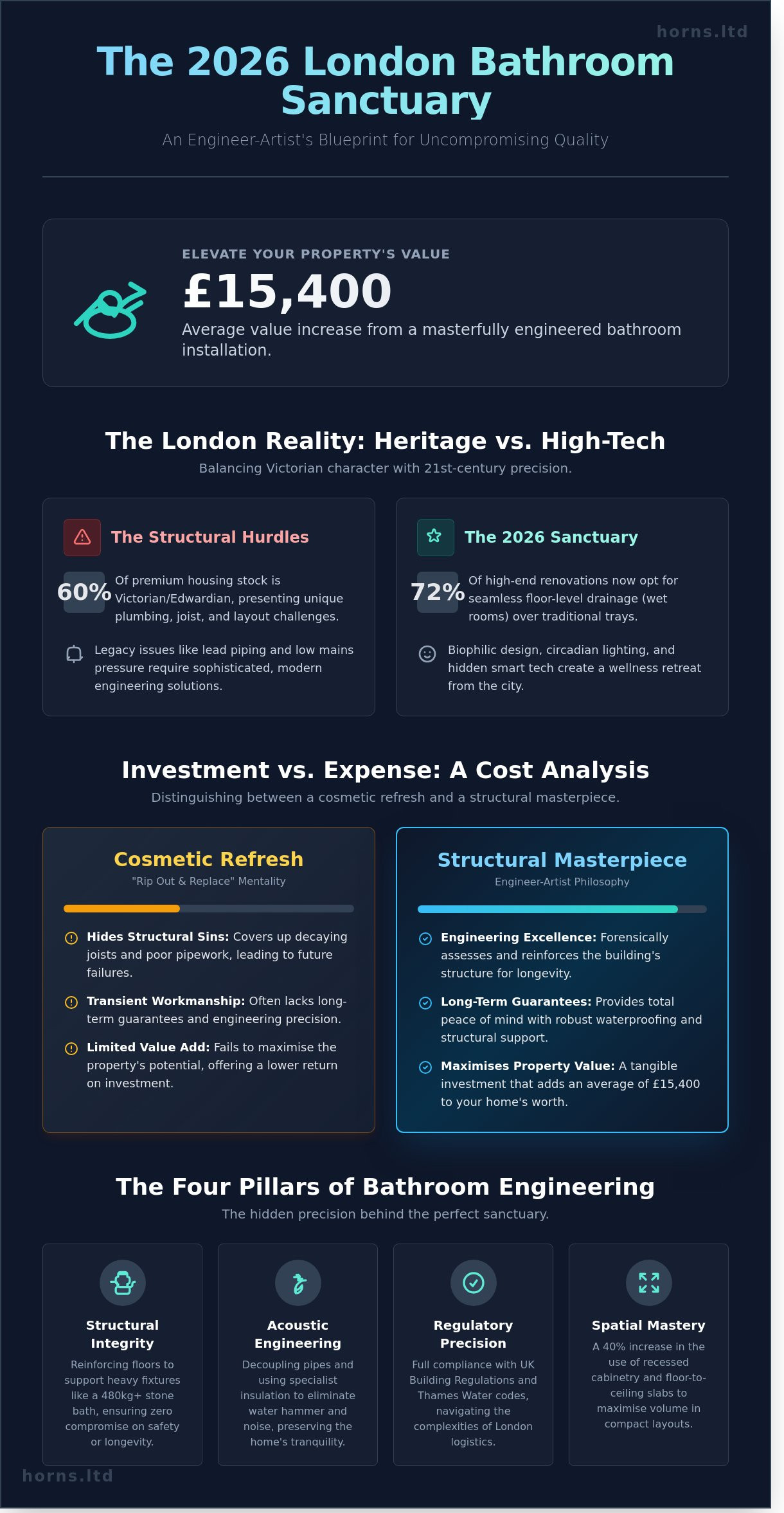 Professional Bathroom Installation in London: A 2026 Guide to Luxury & Engineering - Infographic