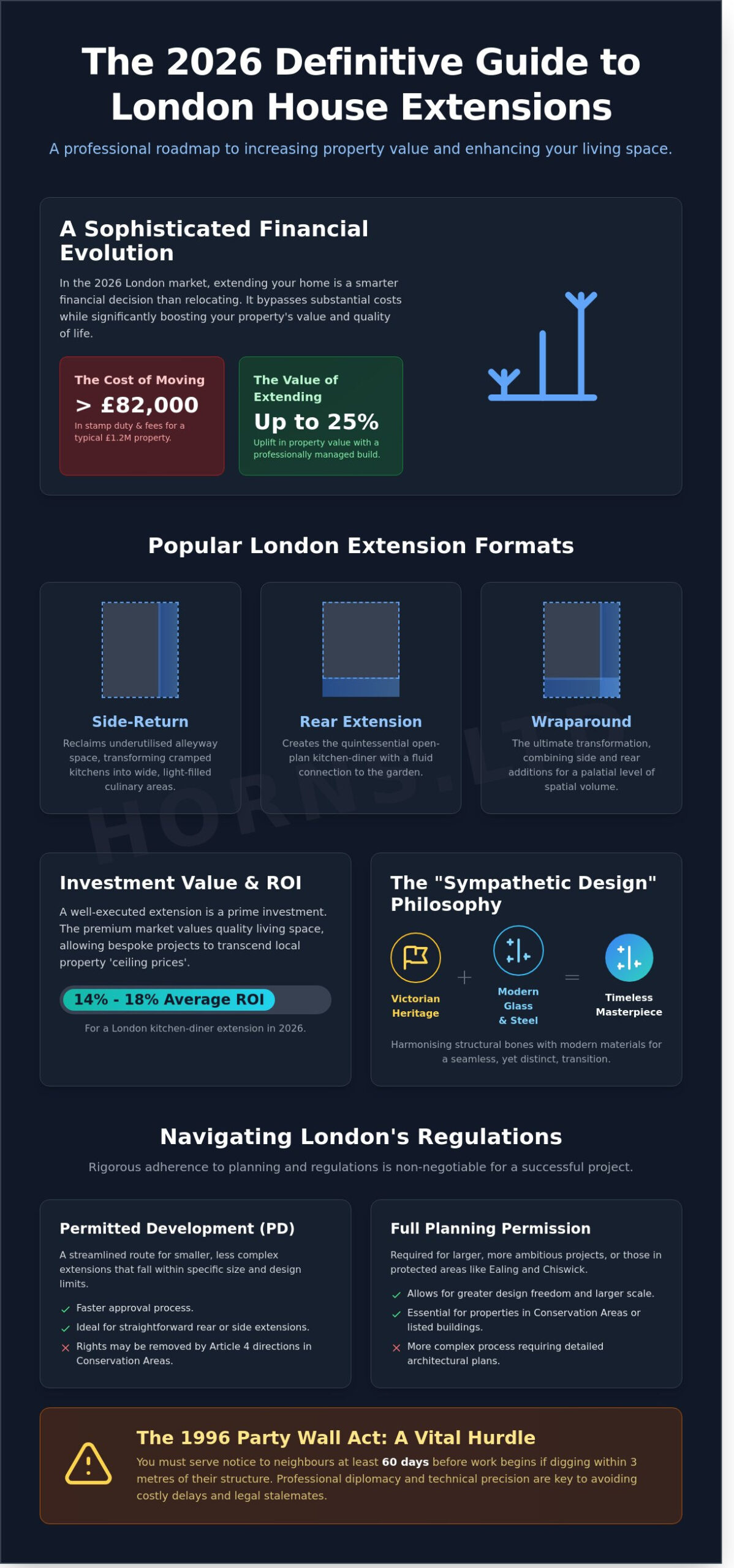 House Extensions in London: The Definitive 2026 Architectural Guide - Infographic