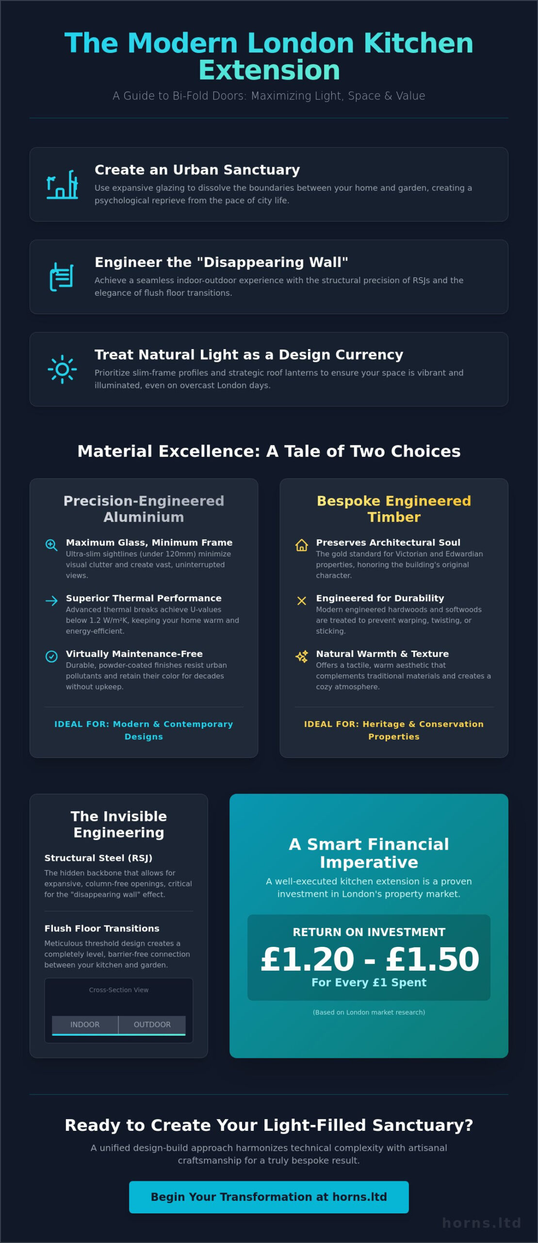 Bi-Fold Doors for Kitchen Extension London: The 2026 Architectural Guide - Infographic