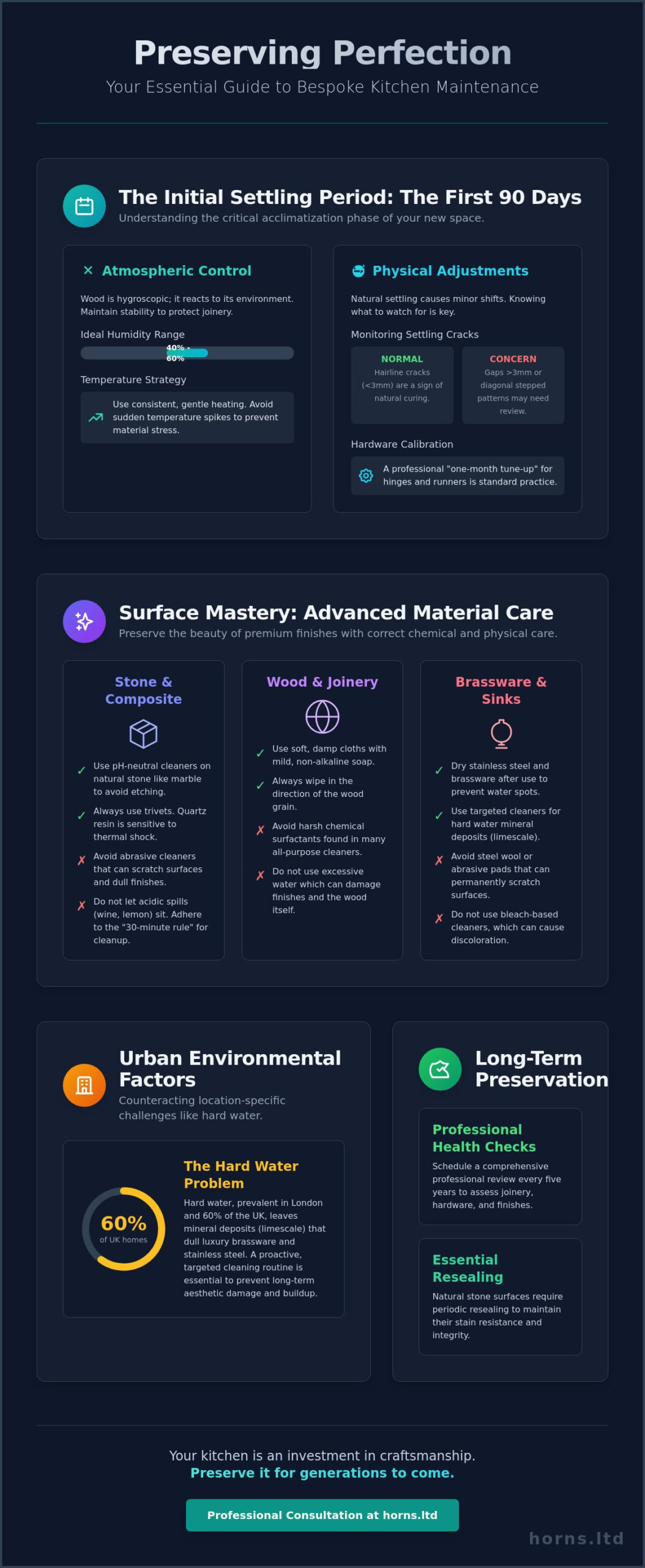 How to Maintain a New Kitchen: The 2026 Guide to Preserving Your Investment - Infographic